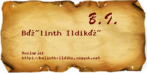 Bálinth Ildikó névjegykártya