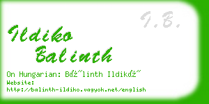 ildiko balinth business card